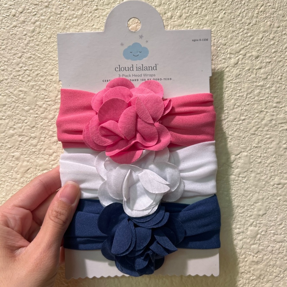 Cloud Island baby flower headbands NWT